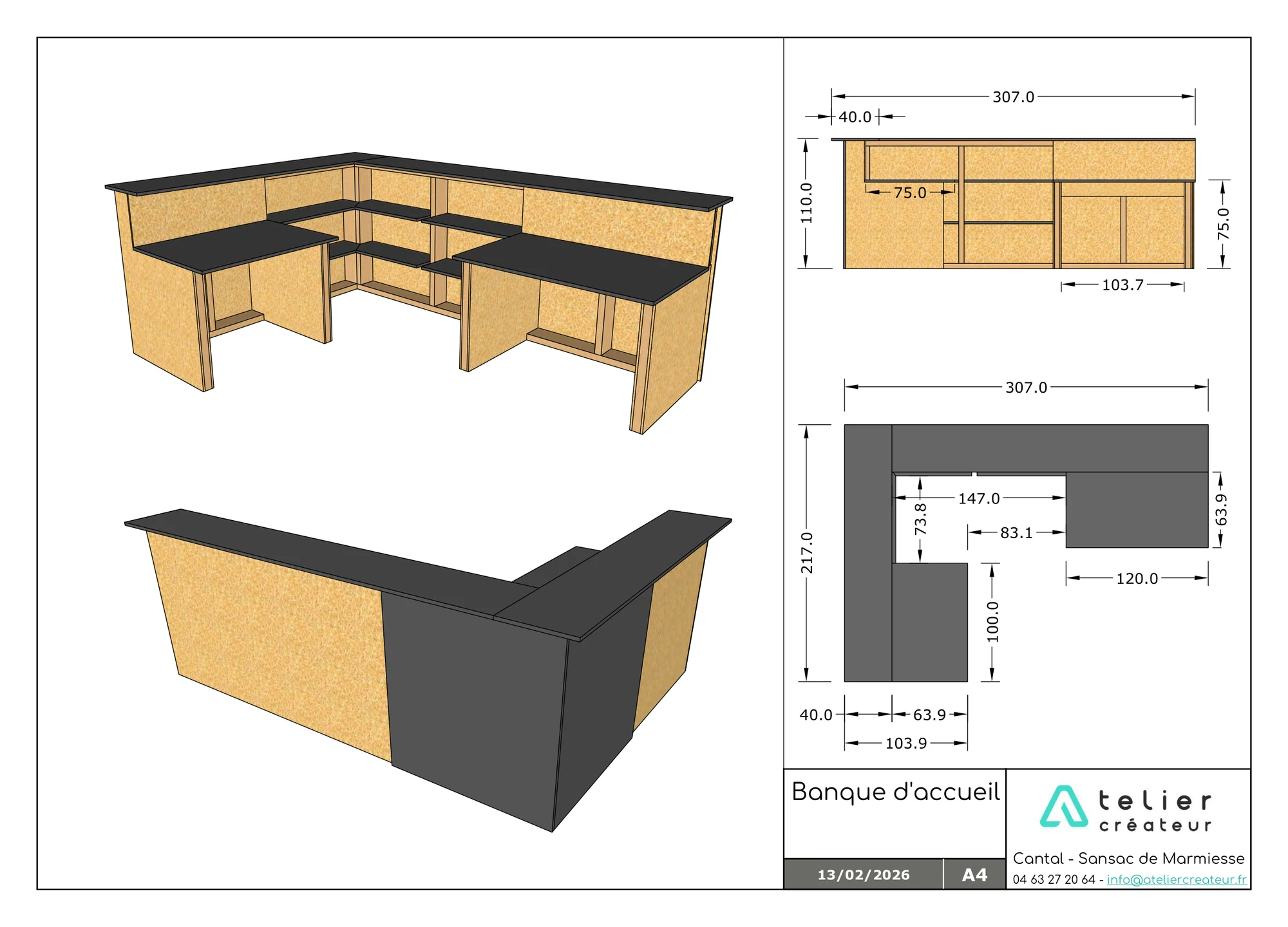 La mise en plan : vues 3D et cotes