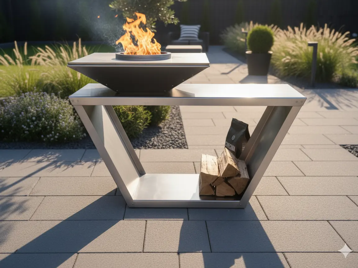 Brasero-plancha inox