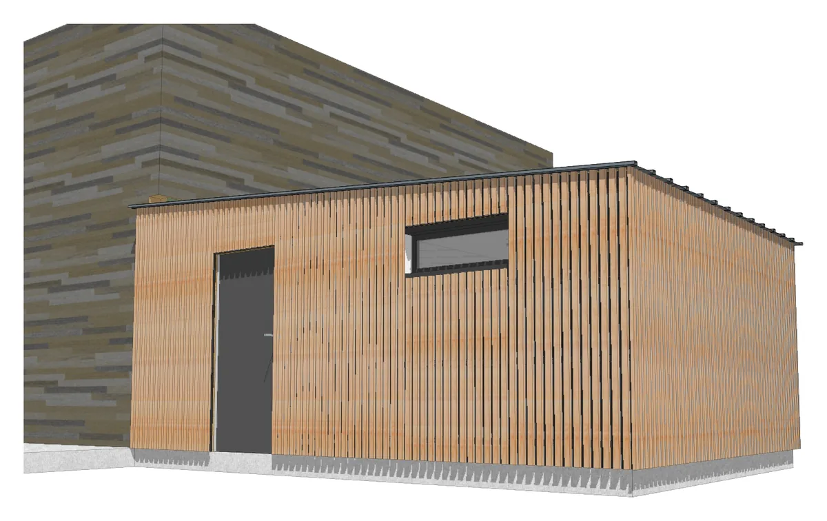 Garage en ossature bois : rendu 3D de l’étude