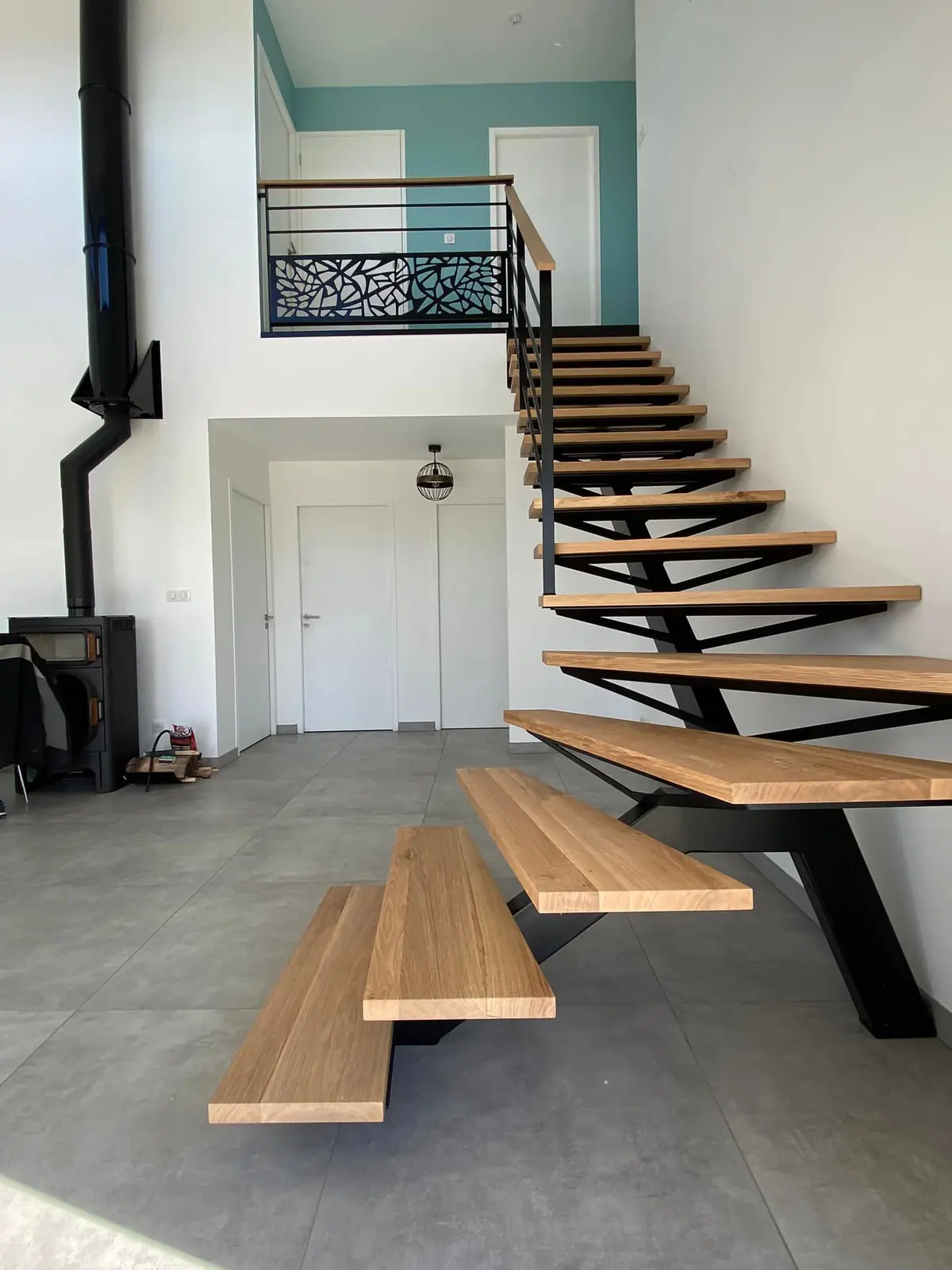 Escalier étudié pour Alexandre Trocellier, qui l’a fabriqué et posé